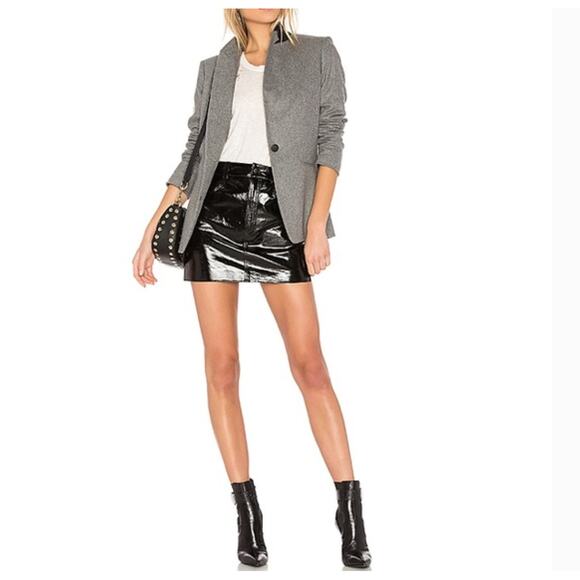 Rag & Bone Duke Blazer 2 XS NWOT Gray Leather Academia Prep Wool Old Money - Picture 3 of 7